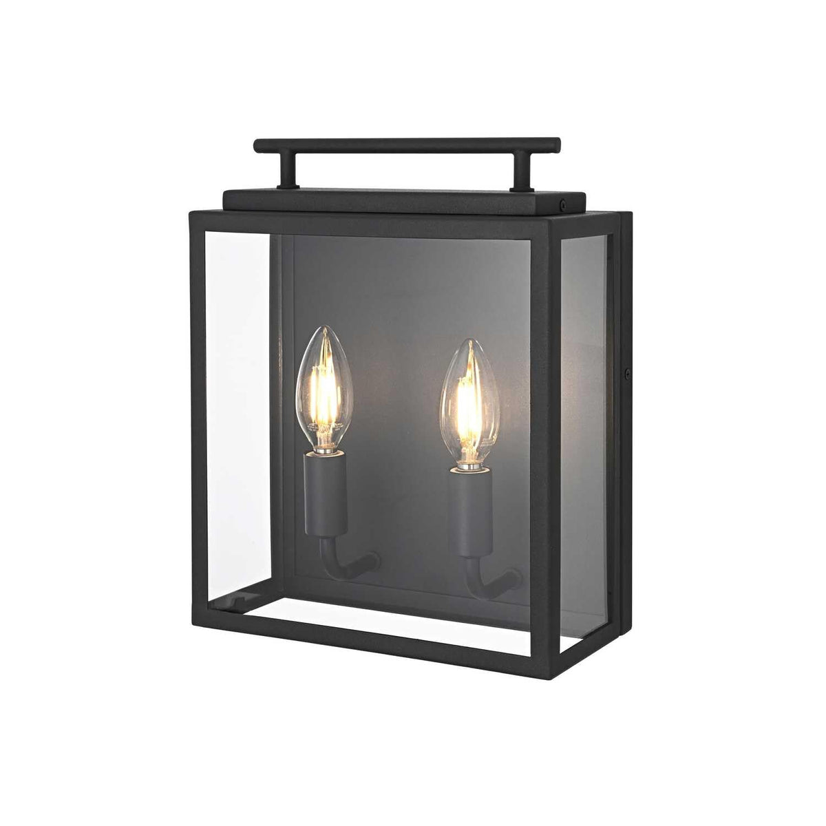 Valentin Two Light Outdoor Wall Sconce Black by Lighting Design – 8.2", Iron, Black