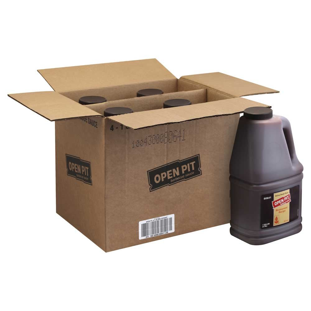 Hickory Barbecue Sauce Jug by Open Pit – 1 gallon, Pack of 4