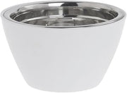 White Serving Bowl with Stainless Steel Insert Melamine - 7"Dia x 4"D