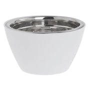 White Serving Bowl with Stainless Steel Insert Melamine - 7"Dia x 4"D by HUBERT – Plastic, White, Model 98636+31062