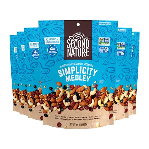 Second Nature Simplicity Medley / 14 Ounce (Pack of 6) / Medium Pouch Snack & Trail Mixes