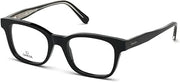 Omega Rectangular Eyeglasses OM5004H 001 Black/Crystal 52mm 5004