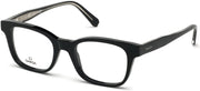Rectangular Eyeglasses 001 Black/Crystal 52mm by Omega – 52-20-150, Cellulose, Black/Crystal, Model OM5004H