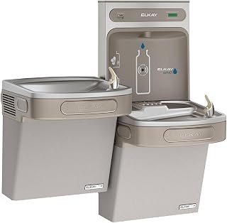 Elkay LZSTLG8WSLK EZH2O Bottle Filling Station & Versatile Bi-Level ADA Cooler, High Efficiency Filtered 8 GPH Light Gray