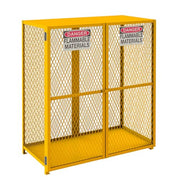 Vertical Gas Cylinder Cabinet by Durham – Alloy Steel, Yellow, Model EGCVC18-SC-50