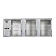 BBC90S-SS-GD Three Section Glass Door Refrigerated Back Bar Cooler by Continental Refrigerator – 25.0 cubic_feet, Stainless-Steel