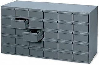 Durham 035-95 Prime Cold Rolled Steel Cabinet, 30 Drawer, 17-1/4" Length x 33-3/4" Width x 21-1/8" Height, Gray Powder Coat Finish