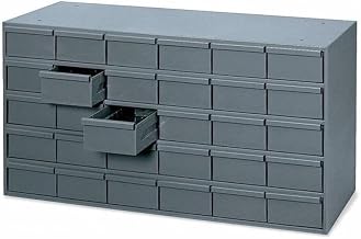 Durham 035-95 Prime Cold Rolled Steel Cabinet, 30 Drawer, 17-1/4" Length x 33-3/4" Width x 21-1/8" Height, Gray Powder Coat Finish