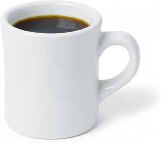 Tuxton China BWM-090B Diner Mug, 9 oz., 3-3/8" Diameter x 3-3/4"H, Microwave and Dishwasher Safe, Oven Proof, Fully Vitrified, Ceramic, DuraTux, White, Pack of 24