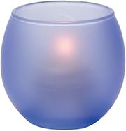 Hollowick Satin Dark Blue Small Bubble Glass Tealight Lamp