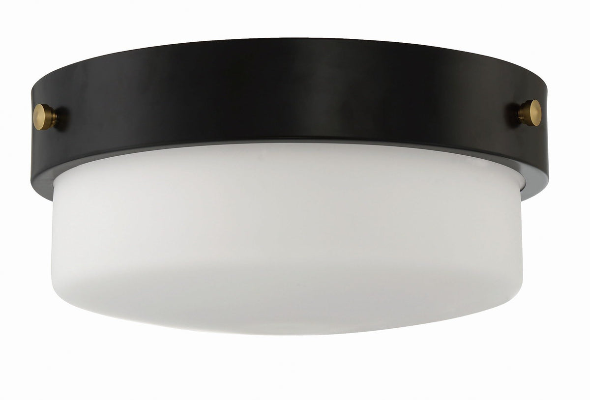 Oak Street 13.75" Flushmount Flat Black by Craftmade – 13" Width, Glass, Flat Black, Model X3214-FB