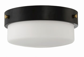 Oak Street 13.75" Flushmount Flat Black by Craftmade – 13" Width, Glass, Flat Black, Model X3214-FB