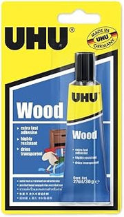 UHU Wood Extra Adhesive 27ml / 30g – Strong Wood Glue Made in Germany – Fast Drying, High Strength, Water-Resistant – Ideal for Furniture Repair, DIY & Crafts