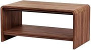 Furnifact Wood Veneer Coffee Table with Open-Shelf Storage, Modern Rectangular Living Room Center Table for Bedroom Office