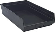 QUANTUM STORAGE SYSTEMS K-QSB110CO-2 2-Pack Plastic Shelf Bin Storage Containers, 17-7/8 inch x 11-1/8 inch x 4 inch, Black Conductive
