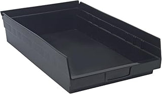 QUANTUM STORAGE SYSTEMS K-QSB110CO-2 2-Pack Plastic Shelf Bin Storage Containers, 17-7/8 inch x 11-1/8 inch x 4 inch, Black Conductive