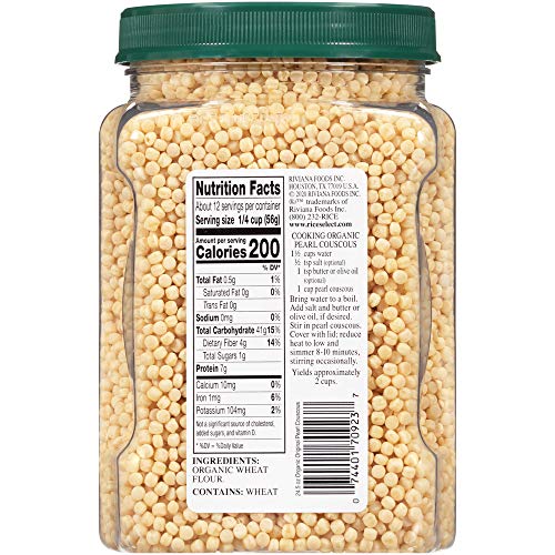 RiceSelect 24.5 Ounce (Pack of 4) / Pearl Couscous Plain Organic / 1