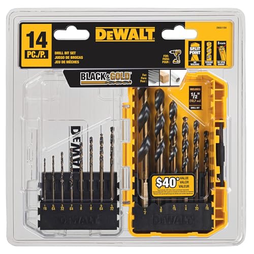DEWALT Multi / 14 piece set (Pack of 5) / Classic Wood Drill Bit Sets
