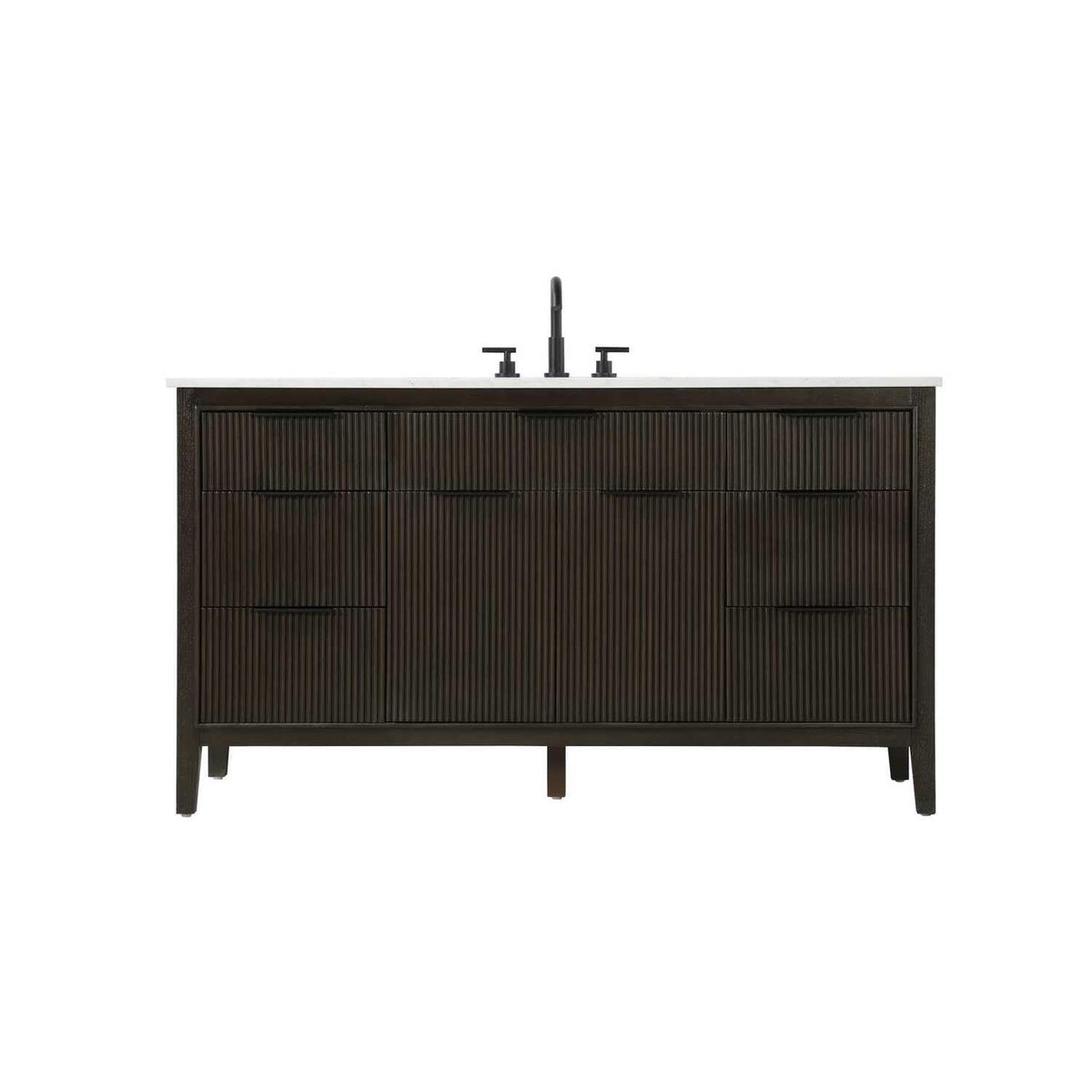 60" Single Bathroom Vanity in Chocolate Oak by Elegant Kitchen and Bath – unspecified, Aluminum, Chocolate, Model VF29860CO