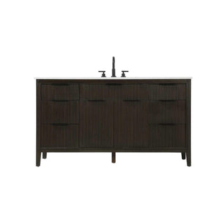 60" Single Bathroom Vanity in Chocolate Oak by Elegant Kitchen and Bath – unspecified, Aluminum, Chocolate, Model VF29860CO