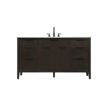 60" Single Bathroom Vanity in Chocolate Oak by Elegant Kitchen and Bath – unspecified, Aluminum, Chocolate, Model VF29860CO