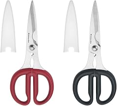 KitchenAid 2-Piece Multipurpose Shear Set – Versatile Scissors with Nutcracker, Bottle Opener, Ergonomic Handles with Protective Blade Covers
