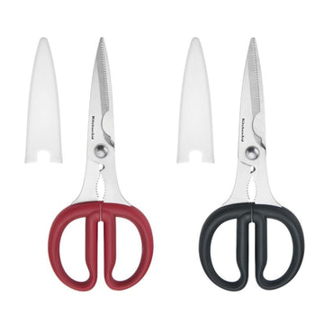 2-Piece Multipurpose Shear Set by KitchenAid – 2 Pack, Stainless Steel, Black, Model KE2PMSAOHASA