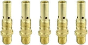MIG 35-50 Welded Gas Diffuser for Tweco Mini Mig and Lincoln Magnum 100, Brass 5 Pack
