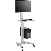Mobile Height Adjustable Desktop Computer Workstation - 1 Each by Global Industrial – Steel/Aluminum, Silver, Model 670063