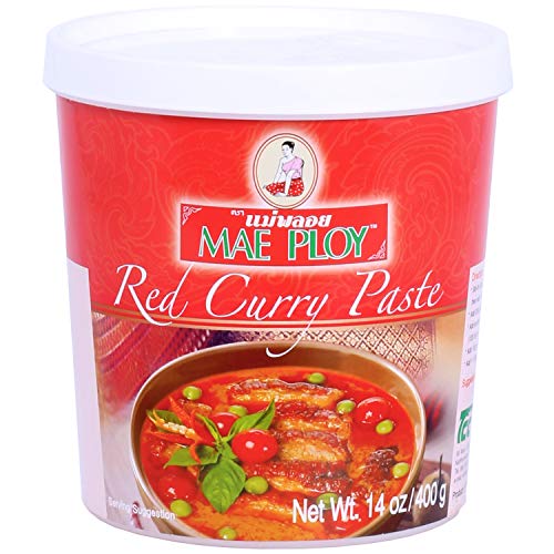 Mae Ploy Red / Red Curry Paste / 14 Ounce (Pack of 1) Curry Sauce