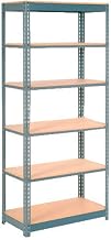 Global Industrial Heavy Duty Shelving 36" W x 24" D x 96" H with 6 Shelves, Wood Deck, Gray