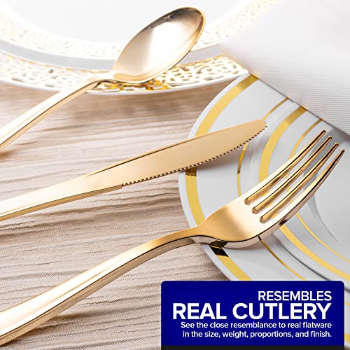Stock Your Home 1800 / 75 Pack Pack of 24 / Gold Dinnerware