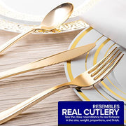 Stock Your Home 75 / 75 Pack / Gold Cutlery Sets