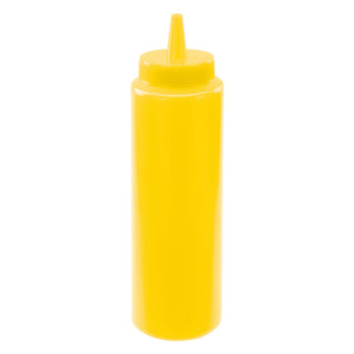 Squeeze Bottle by Winco – 8 Ounce, Plastic, Yellow, Pack of 6, Model PSB-08Y