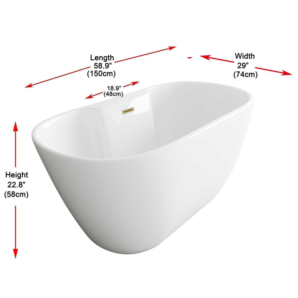 Landon Bathtub by Lighting Design – brushed gold