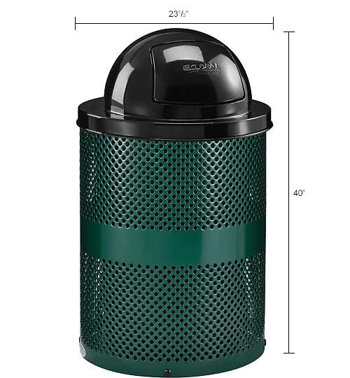 Global Industrial Green / 23.5 inches (Diameter) x 40 inches (Height) / Industrial Trash, Recycling & Compost