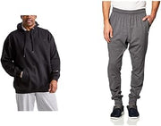 Champion Men's Pants, Everyday Cotton Pants and Sweatshirt - Large Granite Heather C Patch Logo