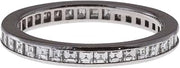 2ct Asscher Moissanite Wedding Ring Band Channel Set Eternity White Gold Plated