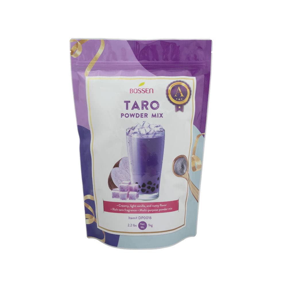 Bubble Tea Powder Mix (Taro Grade A) by Bossen – 35.2 Ounce (Pack of 1), Model BOSSEN-PowderBUB-2.2lb-TARO/A-8PZ5-X