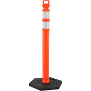 Portable Delineator Post w/ 3" Reflective Bands by Global Industrial – Polyethylene, Orange, Model RD10-R6P-ORG