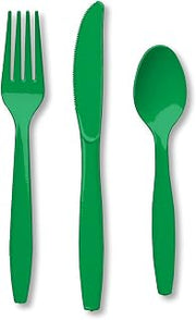 Creative Converting Heavy-Duty Cutlery 24/Pkg-Emerald Green