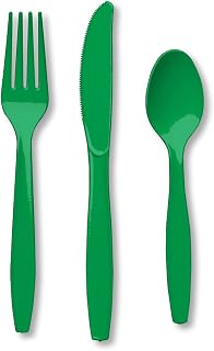 Creative Converting Heavy-Duty Cutlery 24/Pkg-Emerald Green