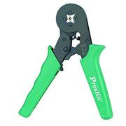 Wire Square Ferrule Crimper by Pro'sKit – 26-10 AWG, Plastic, Rubber, Green, Model CP-462G