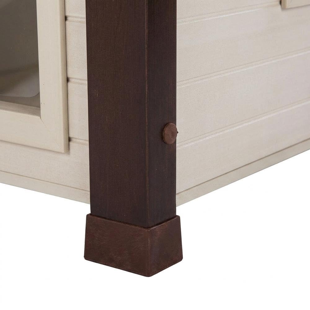 Durable Engineered Wood Composite Outdoor Cat Shelter in Maple with Rainproof Design by Bison Pets – Engineered Wood Composite, Maple
