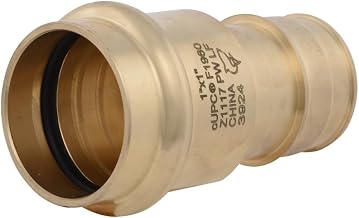 SharkBite 1 Inch x 1 Inch PEX-A Expansion Copper Press Adapter | High-Performance, Lead-Free DZR Brass, Dual-End Compatibility, Potable Water and Hydronic Heating, UAB728LFA