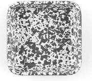 Crow Canyon Home Enamelware Small Square Tray, 8 Ounce, Grey/White Splatter (Single)