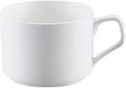 CAC China EVT-1-S Elegant Everest 8 oz Fully Glazed Porcelain Round Stacking Cup, 3-1/2" Diameter by 2-1/2", Bone White (Box of 36)