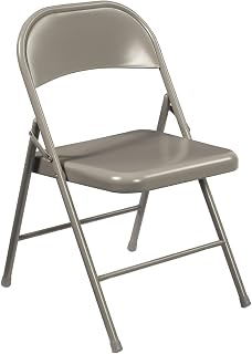 National Public Seating Commercialine 900 Series Metal Folding Chair, Gray, 4/Pack (902/4)