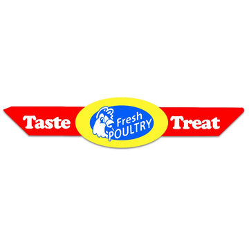 East West Fresh Poultry - Taste Treat Die-Cut Greaseproof Strap Label Red | 500/Roll by EastWest – Red, Pack of 500