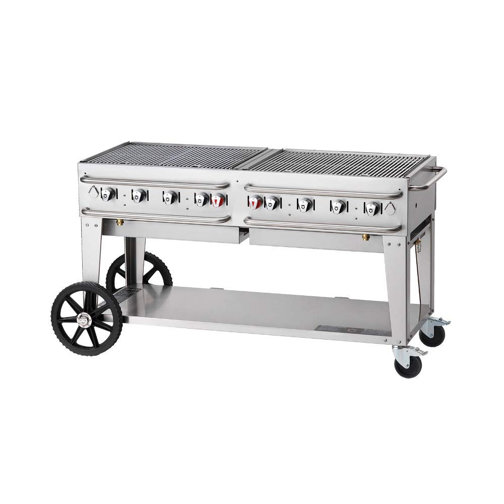 Pro Series 60'' Rental Mobile Grill - Bulk Propane Tanks Model by Crown Verity – Stainless Steel, Model CV-RCB-60-SI-BULK
